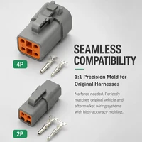 2 Pin  DTP04-2P DTP06-2S Deutsch DTP Connector - Gray Male Female Waterproof Electrical Auto Plug for Marine, Bus & Industrial 2