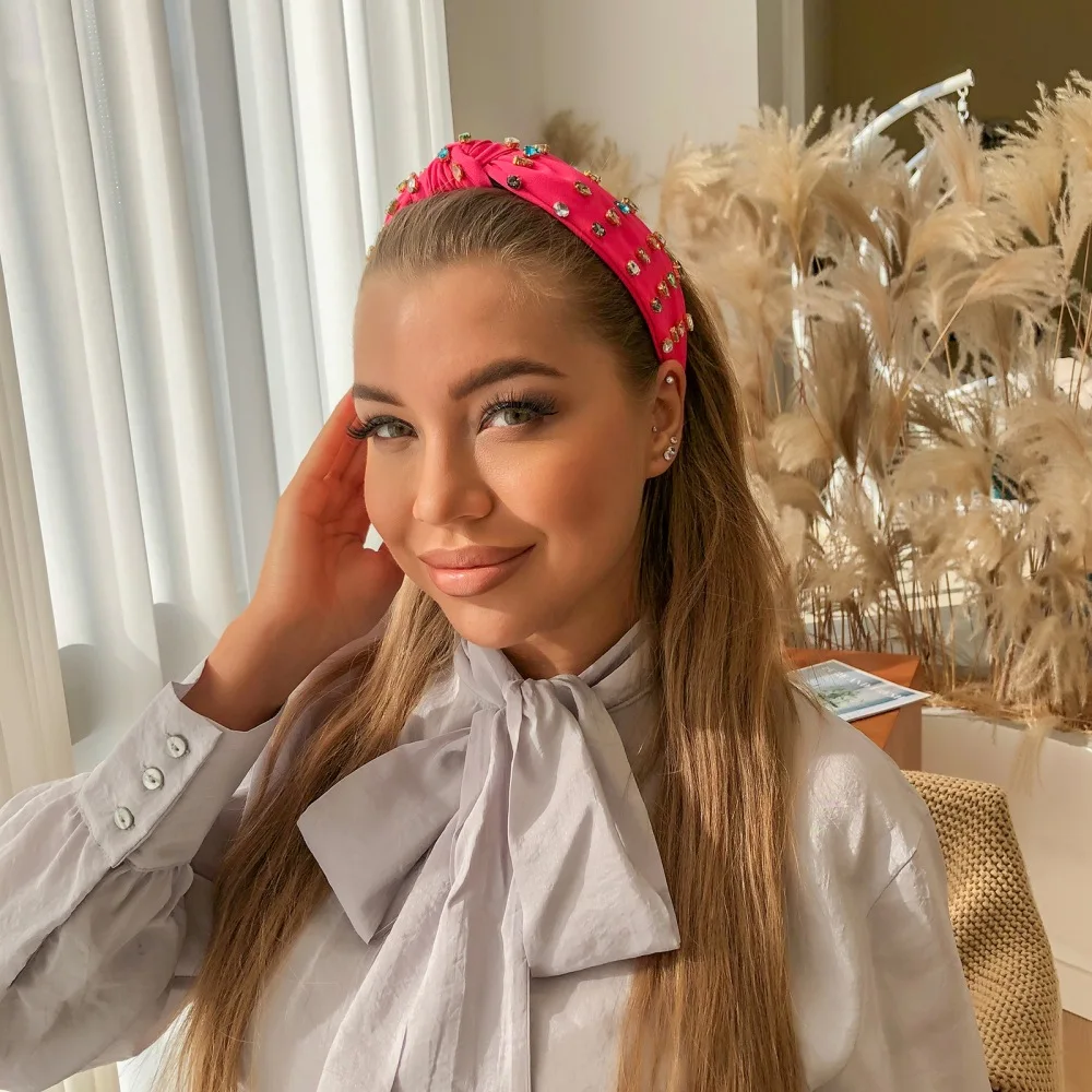 

7 Colors Headbands For Women Wide Head Bands Fashion Rhinestone Hair Accessories