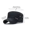 Unisex Baseball Cap Vintage Cadet Top Cap Washed Cotton Fashion Adjustable Flat Top Hat for Men Women 6
