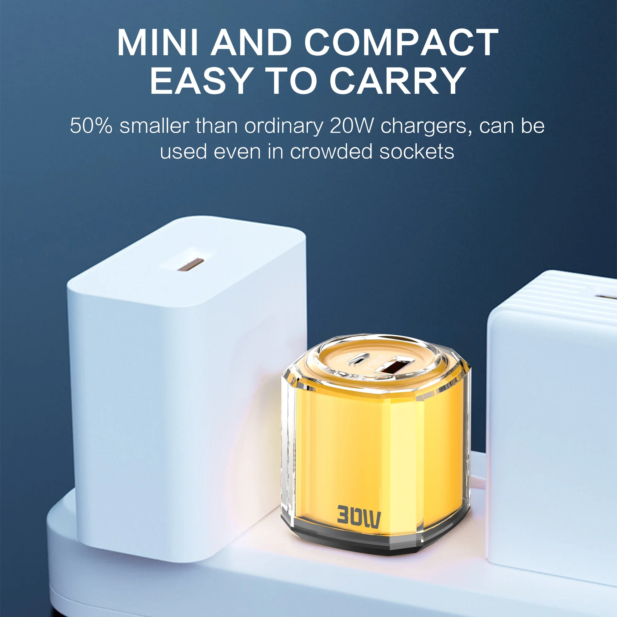 30W PD USB-C Mini 2-Port Fast Charger Travel Plug EU US UK For iPhone 15 16 17 Pro Max Xiaomi 14 Oneplus Samsung Wall Adapter