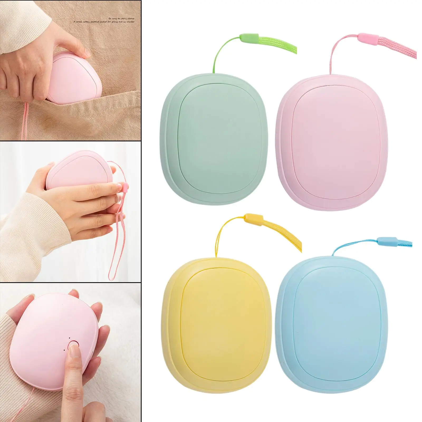 Cute Hand Warmer -Sided Heating Rechargeable Hand Holding Lanyard 1200mAh