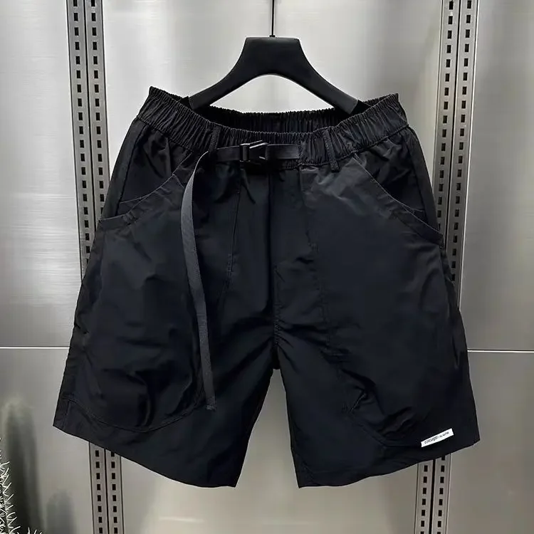 2024 Men's Large Pocket Waistband Work Shorts Summer Thin New Loose Straight Half Middle Pants 4