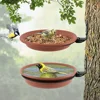 Tree Mounted Bird Tray for Feeder Birds Bath Bowl Installed on Wooden Fence Wall Tree Deck Stakes with Heavy Duty Iron Ring 1