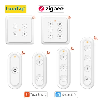 LoraTap ZigBee 3.0 ไร้สาย 6 ปุ่มรีโมท Tuya ฉากอัตโนมัติสวิทช์ควบคุม Smart Life App 1