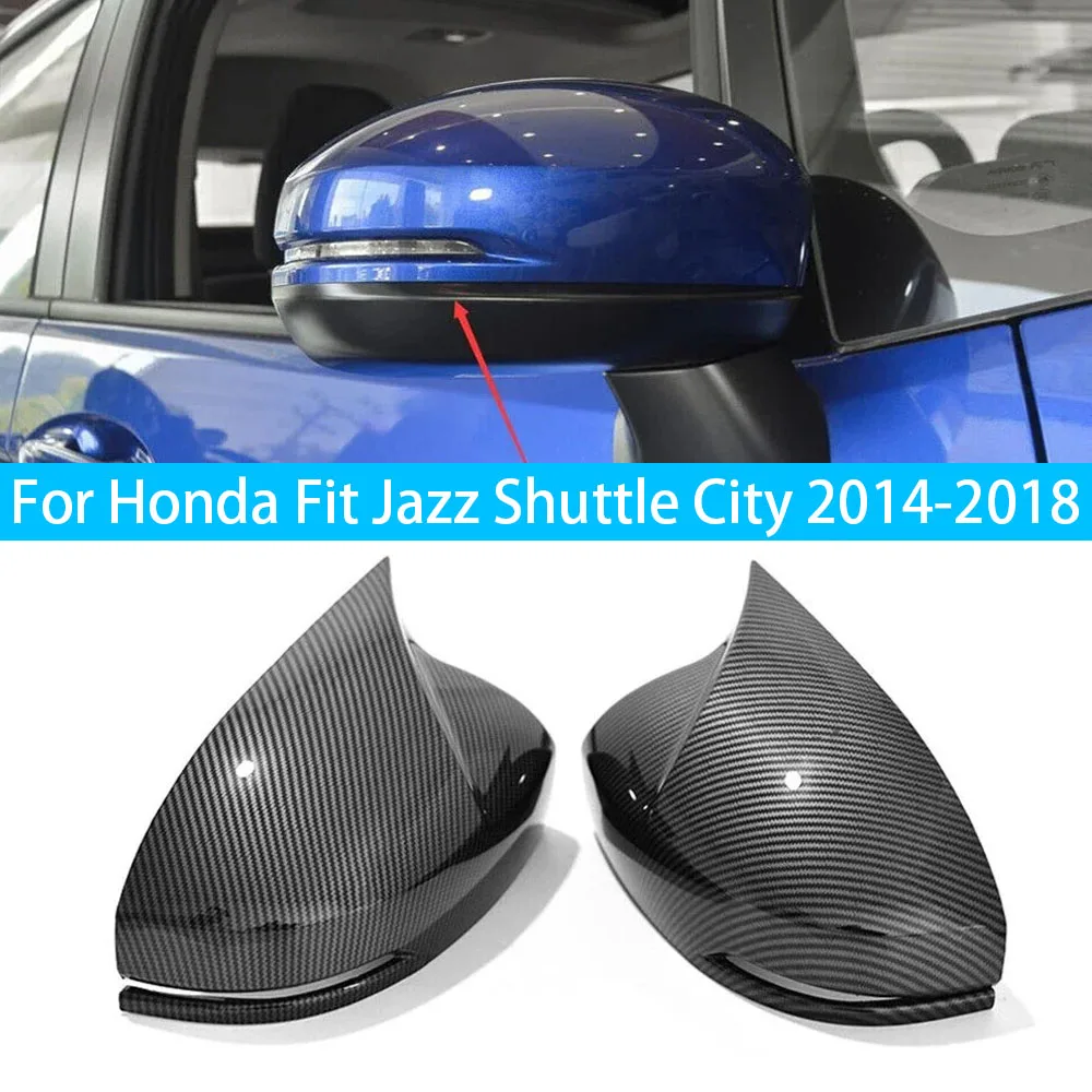 Für Honda Fit Jazz Shuttle City 2014-2018 Auto Rückspiegel Seite Spiegel Abdeckung Aufkleber Flügel Kappe Außentür fall Trim Carbon Faser