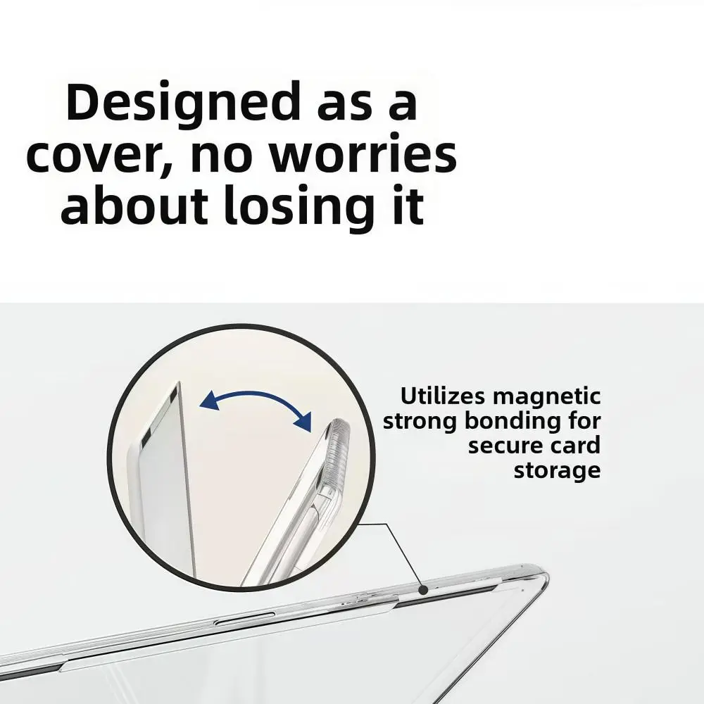 Transparent Magnetic Card Sleeve with Dual Slots and Shockproof Stand Functionality