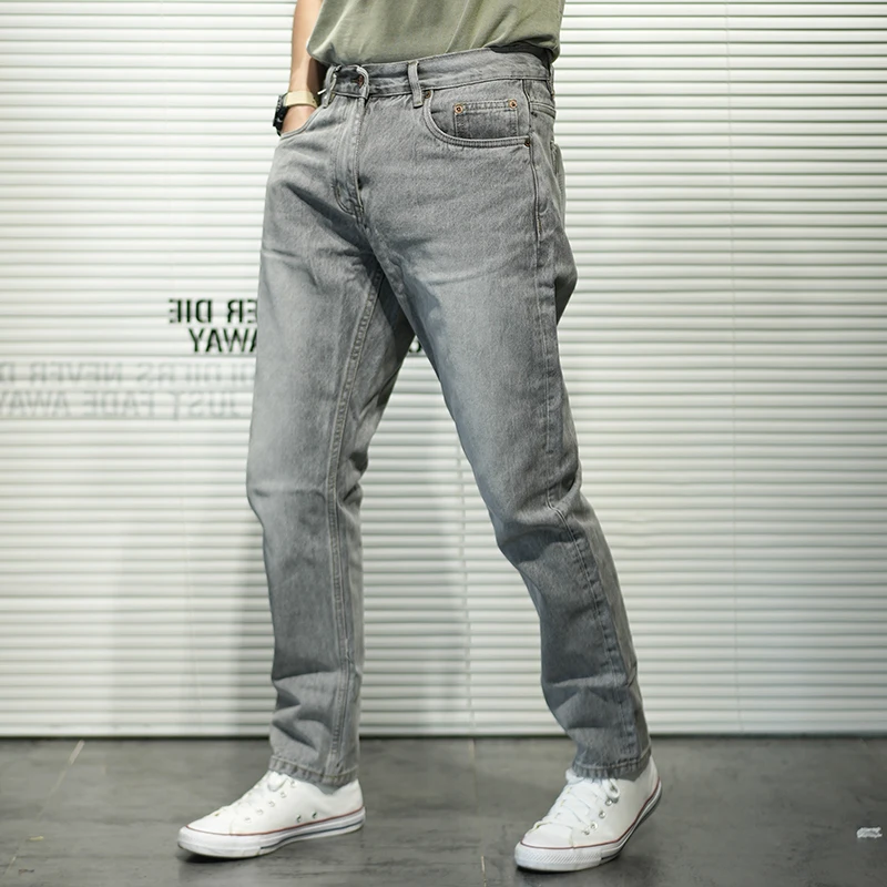 

Новые винтажные потертые джинсы для осени и зимы, мужские прямые повседневные брюки, трендовые универсальные брюки