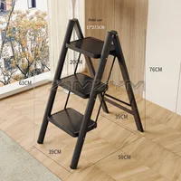 2-3 Step Ladder Folding Ladder Small Steel Step Stool Household Office Portable Herringbone Ladder With Wide Anti-Slip Pedal 5
