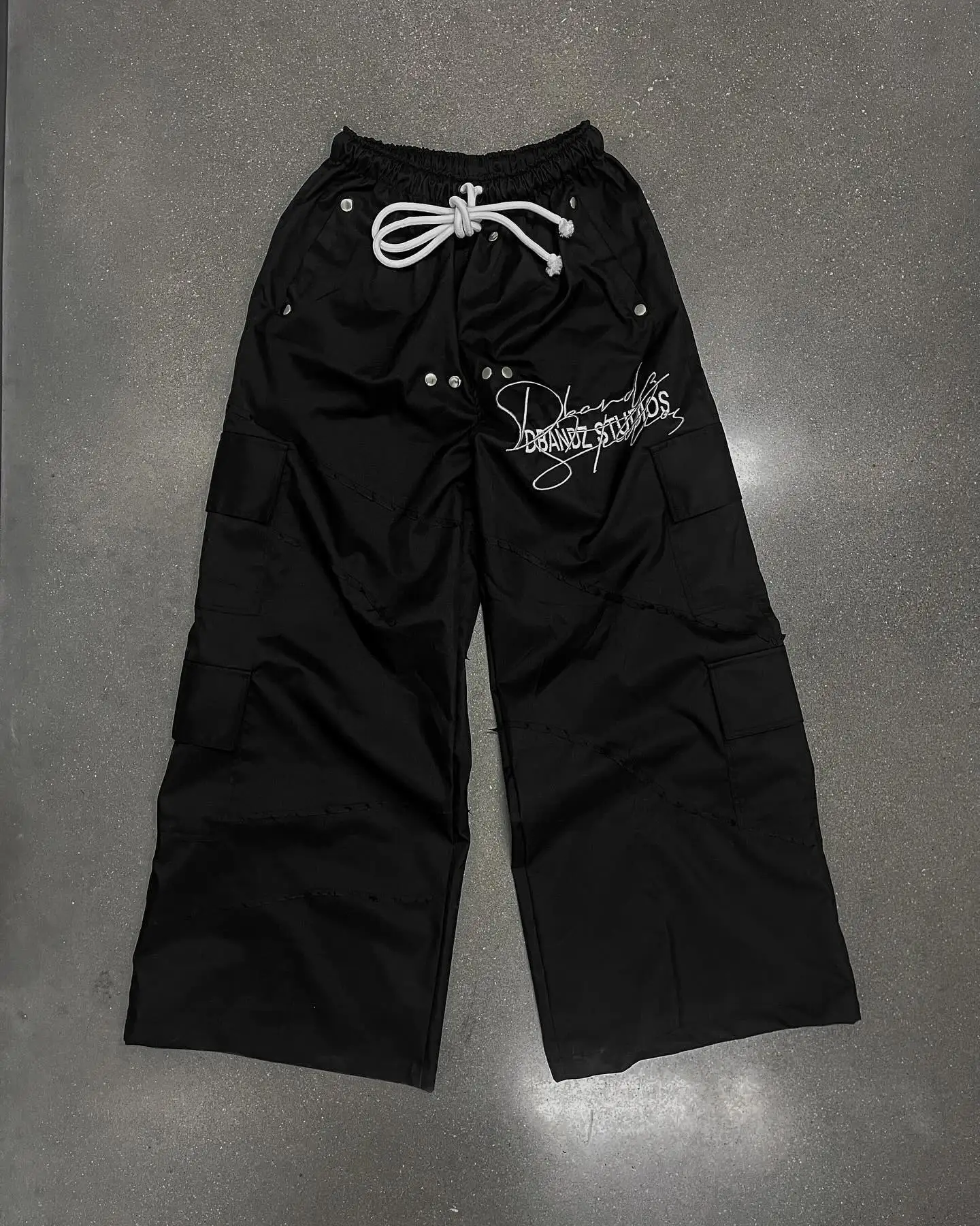 Streetwear Sweatpants Y2K Pants Hip Hop Letter Black Baggy Casual Pants Mens Womens High Waist Elastic Waist Jogging Trousers