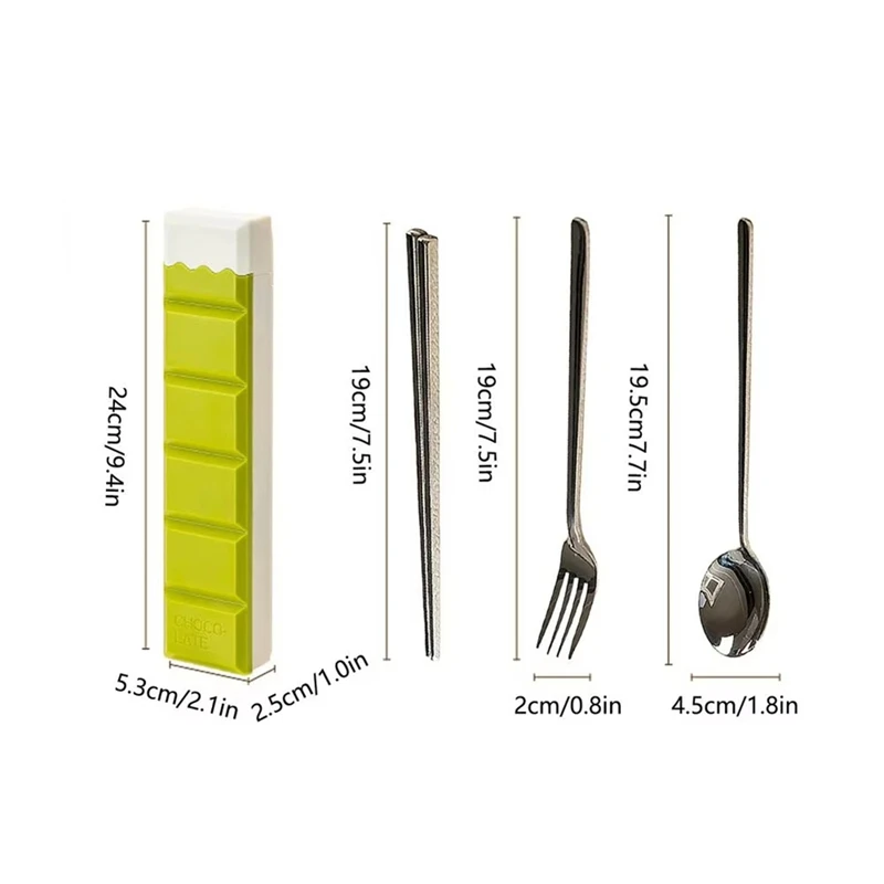 【Flash&Deal】{2Pcs Portable Cutlery Set Stainless Steel Silverware SetCase for Outdoor Travel Camping Flatware Set
