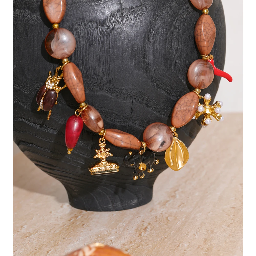 Yhpup Handmade Acrylic Beads Necklace