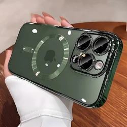 Magsafe - Compatible Magnetic Camera Lens Protection Case with Wireless Charging Support - iPhone 18 Pro Max (Alpine Green)