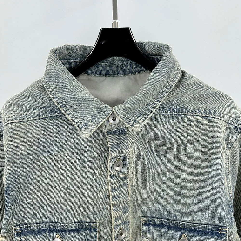 PFNW Darkwear High Quality Denim Jacket Men's Gradient Colorblocking Design Distressed Oversized Washed Outwear Coat Top 28W5674 3