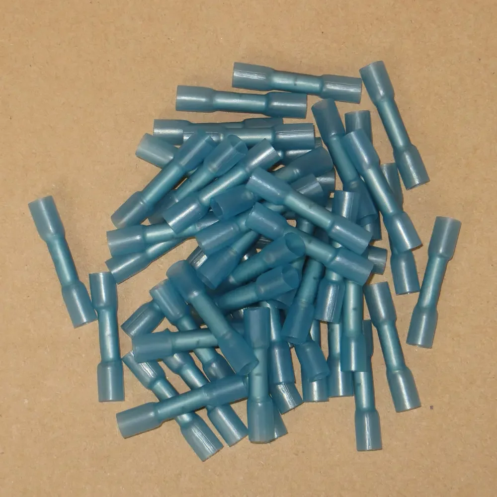 50 Pz CONNETTORI FILO PROIETTILE TERMORETRAIBILE BLU CALIBRO