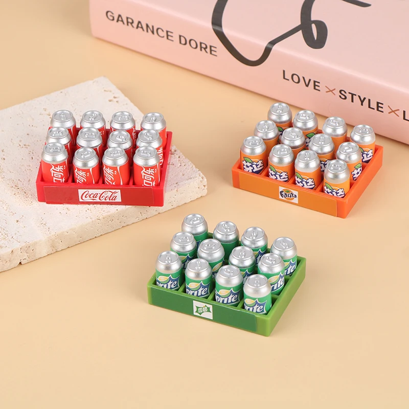 Dollhouse Miniature Soda Drink 1Set 1:12 for DIY Accessory Toy doll house toys soda bottles