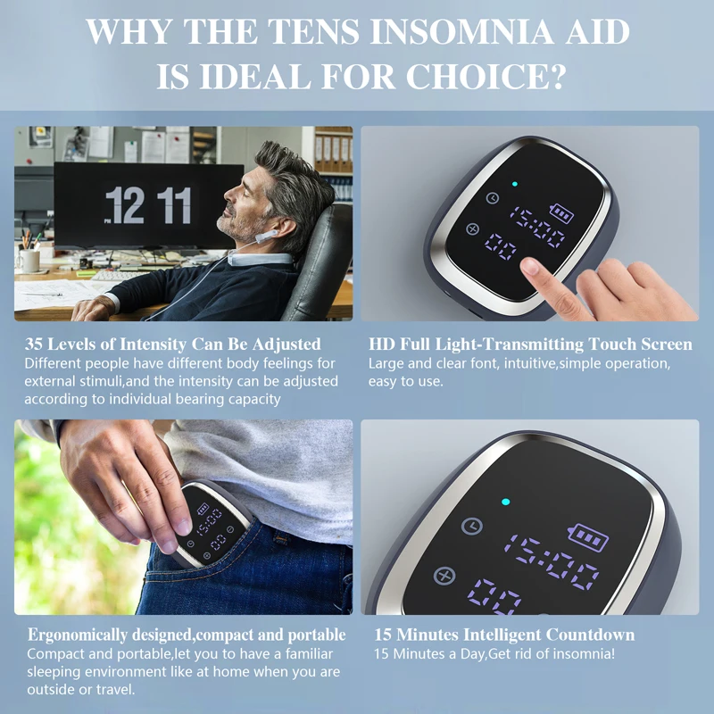 KTS Sleep Aid Device CES Stimulation Therapy 600mAh Hand-held Anxiety Depression Fast Sleep Instrument Sleeper Therapy Insomnia 5