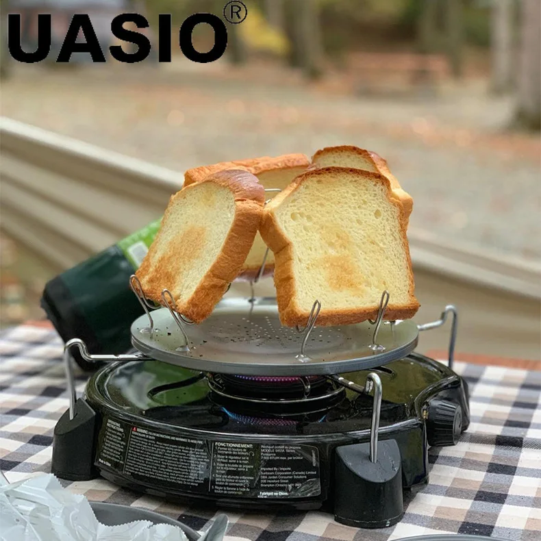 Toaster Rack Simple Portable Stainless Steel Toast Rack Outdoor Camping Toaster Folding Portable Grill Multi-Purpose Stove Grill simple iron storage rack indoor living room outdoor gardening multi layer floor to ceiling balcony flower rack