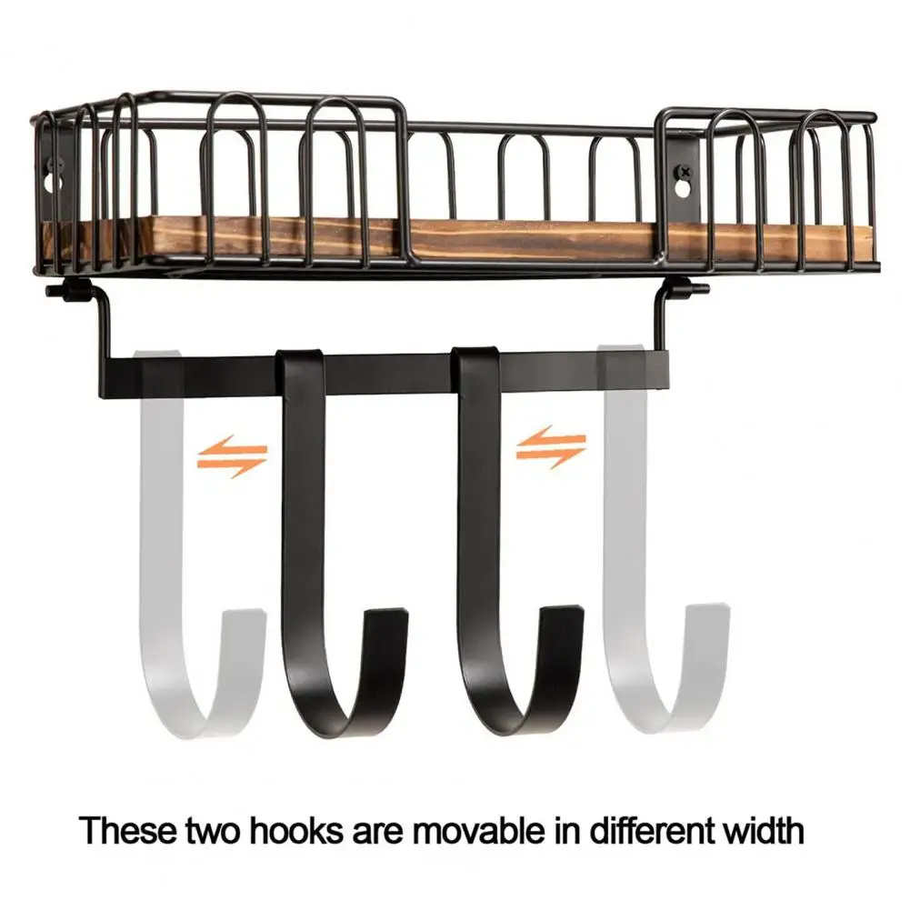 Storage Shelf Ironing Board Hanger Storage Rack with Hooks for Laundry Room Organization Easy Installation Wood Base for Ironing 3