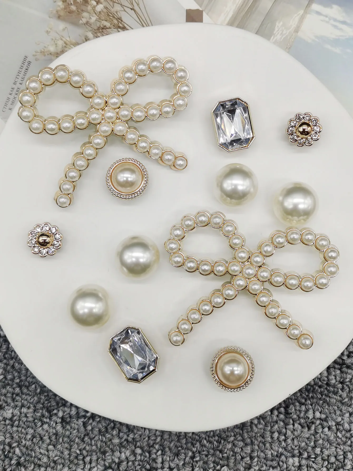 12PCS Blume Schuh Charms Bling Geometrische Quadratische Schuh Schnallen Dekorationen Bowknot Schuh Zubehör DIY Mutlifunctional Schuh Clips – Detail 2