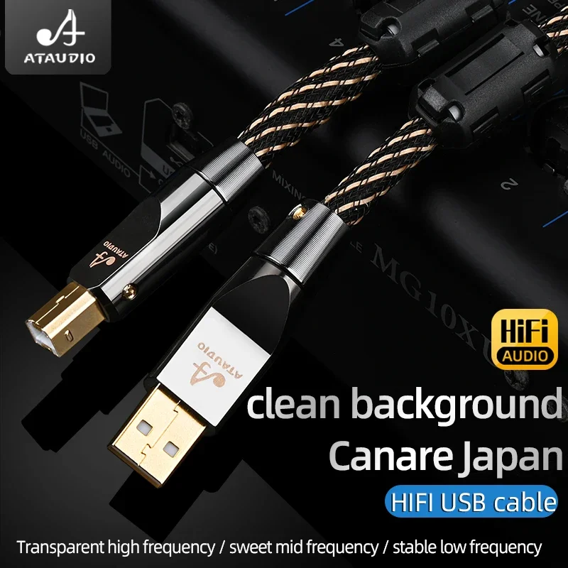 USB Cable ATAUDIO HIFI USB OTG Cable USB Type A to B Cable 4N OFC Type C to B Audio usb cable audio cable otg cable