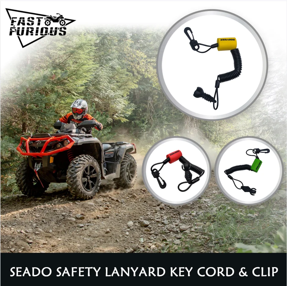Spark Clip On Safety Lanyard Tether Floating Key for Seadoo 278002843 278003410
