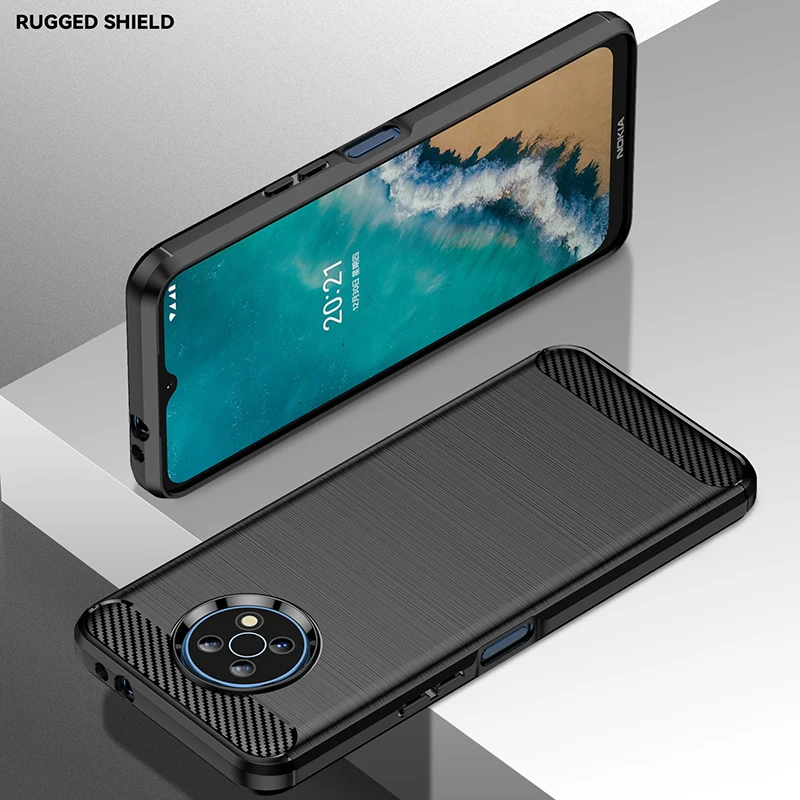 Sleek Carbon Fiber Silicone Phone Case with Brushed Texture
