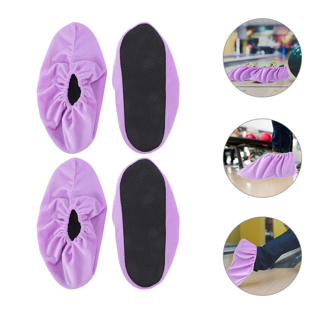 2 Pairs Indoor Bowling Shoe Covers Child Sneakers Accessories Flannel Sports Protector