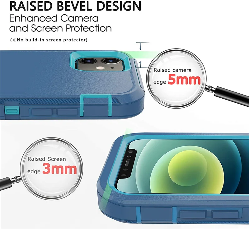 Enhanced Shockproof Defender Phone Case, Durable Premium Protective Cover