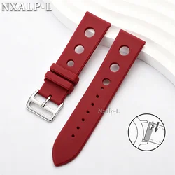 Enhanced Sport Silicone Waterproof Watch Band Wristband with Quick Release - 22mm (Red)