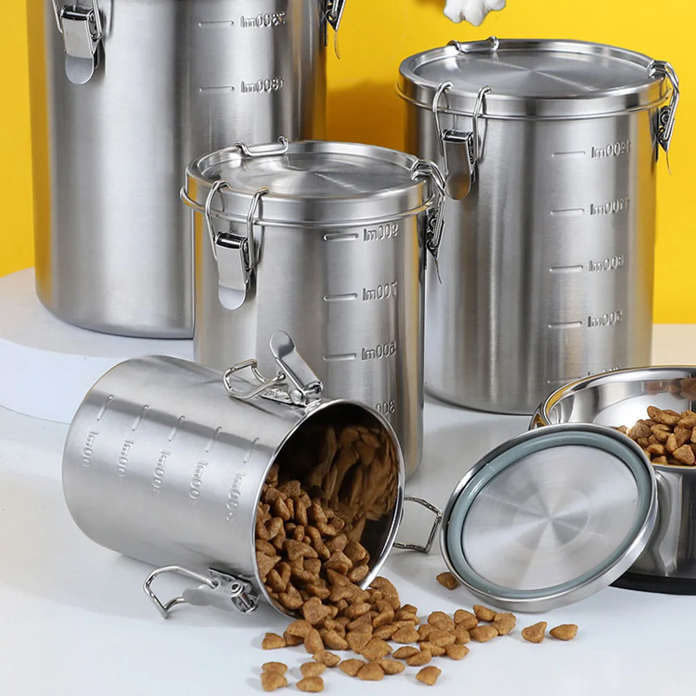 

1000/2500ml Stainless Steel Tanks Sealed Pasta Fruit Cereal Multigrain Tea Coffee Kitchen Food Storage Containers