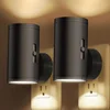 Cylindrical LED Night Light Plug in Modern Wall Lamp Sensor Adjustable Brightness Dimmable Night Lights for Hallway Bedroom 1