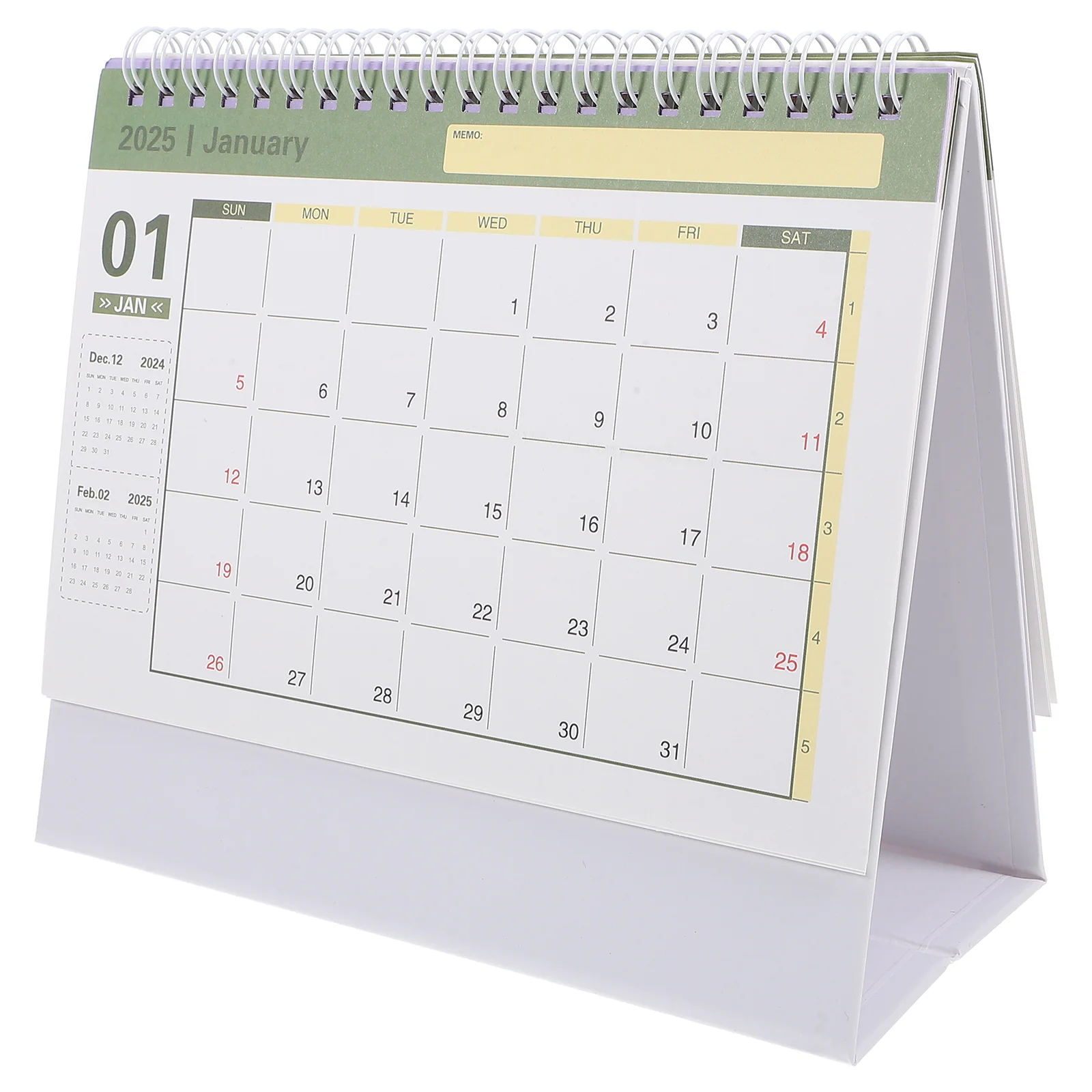 Desk Calendar Desk Calendar Decorative Month Small Spiral Digital Clock Mini Paper Office Table Decorations
