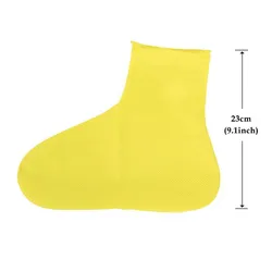 Elastic Waterproof Silicone Outdoor Rain Boot Covers - Non-Slip, Portable, and Durable - M(EU 36-40) (Tall tube yellow)