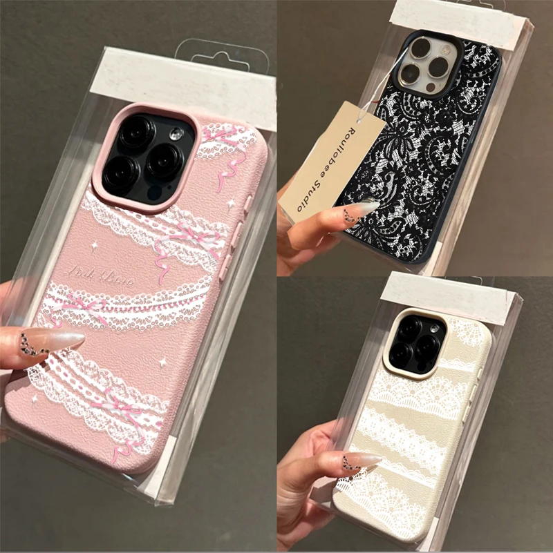 Elegant Black Lace Print Phone Case