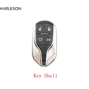 With Logo 4 Buttons Remote Smart Luxury Car Key Shell For Maserati President Ghibli Quattroporte Levant Card Replacement
