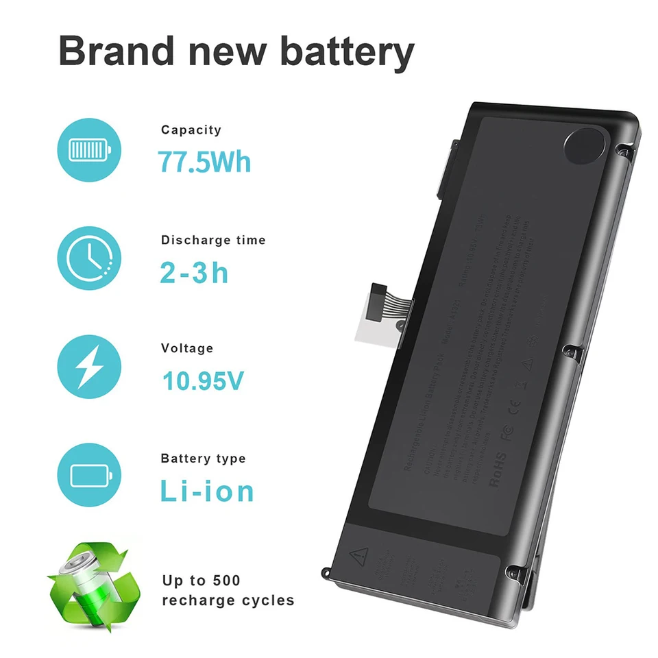 Macbook Pro 15インチ,2009,A1321,A1286,mc371ll用の交換用バッテリー