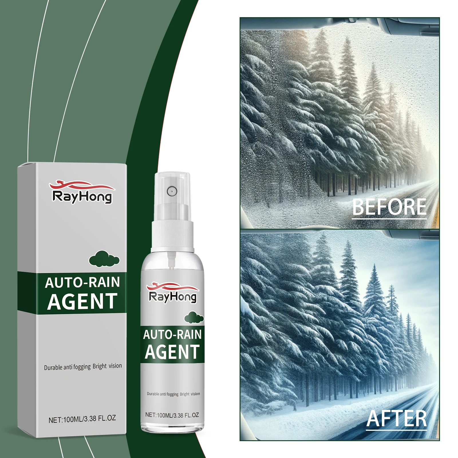 Car Glass Anti Fog Spray, Defogger,Waterproof No Fog Glasses Spray Windshield Glass Spray Cleaner Truck Glasses SUV, Screens ﻿