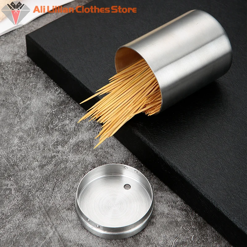 Stainless Steel Toothpick Holder Creative Home Toothpick Storage Container Portable Fall Resistant Toothpick Box For Table Decor