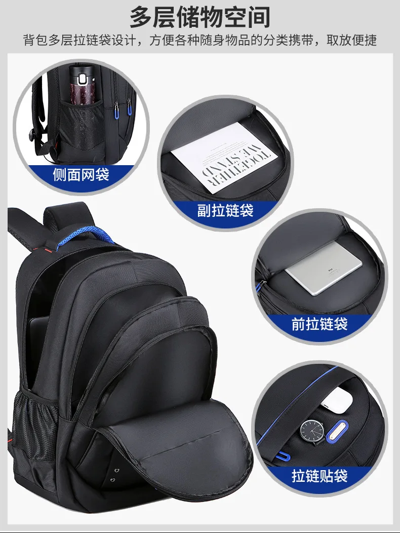 Neuer einfacher Reiserucksack für Studenten, große Kapazität, modischer, lässiger Unisex-Laptop-Rucksack, doppelte Umhängetaschen 2026 – Detail 9