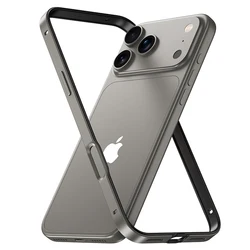Luxury Metal Alloy Phone Frame Case - Bare Feel, Shockproof & Heat Dissipation Bumper - iPhone 12 Pro Max (Original Titanium)
