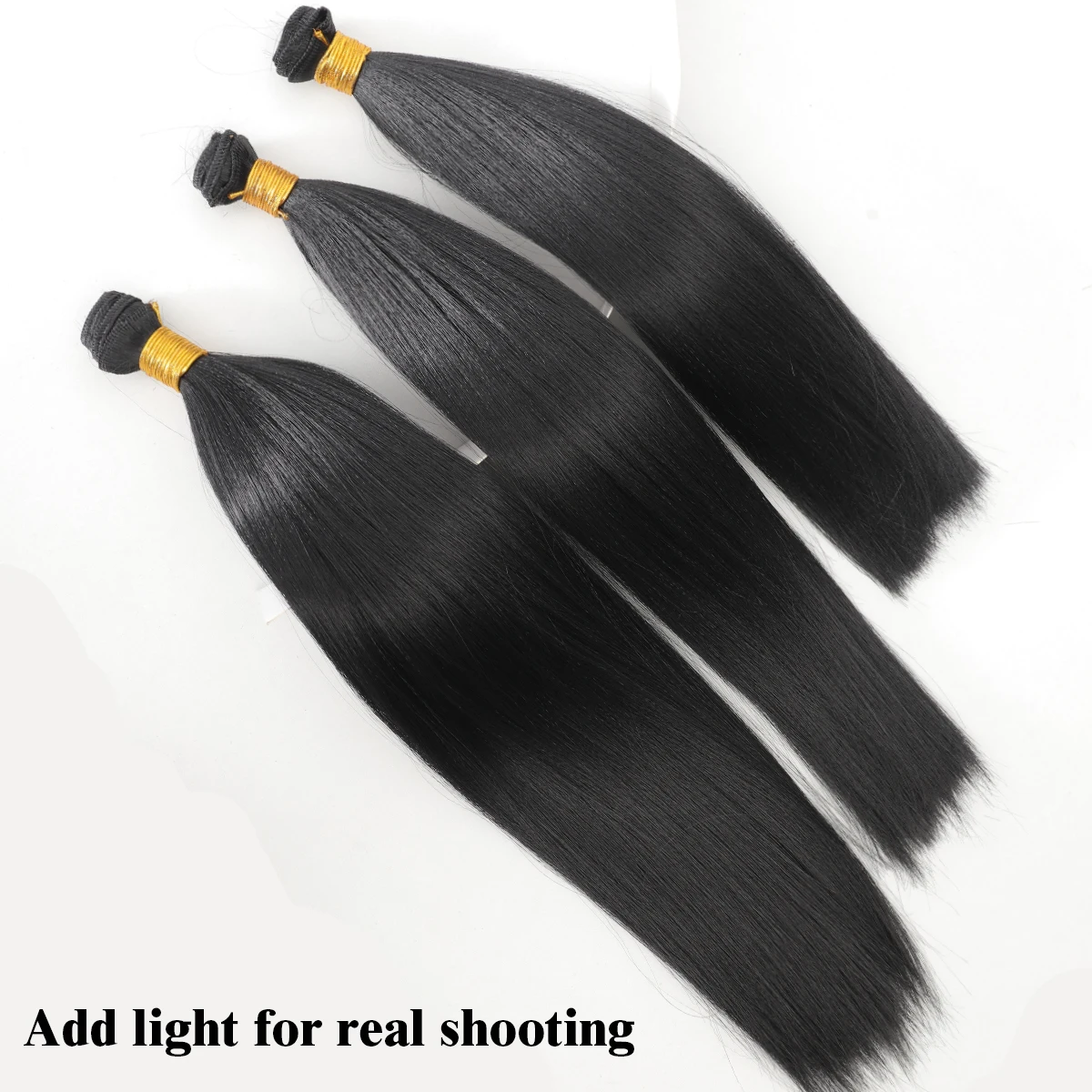 3PCS 14-26 inch synthetic African braided hair bundle extension virgin body straight bundle natural woman heat-resistant wig
