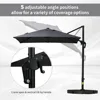 8FT Cantilever Patio Umbrella, Square Outdoor Offset Umbrella with 360° Rotation, Aluminum Hanging Umbrella with 3-Posi 4