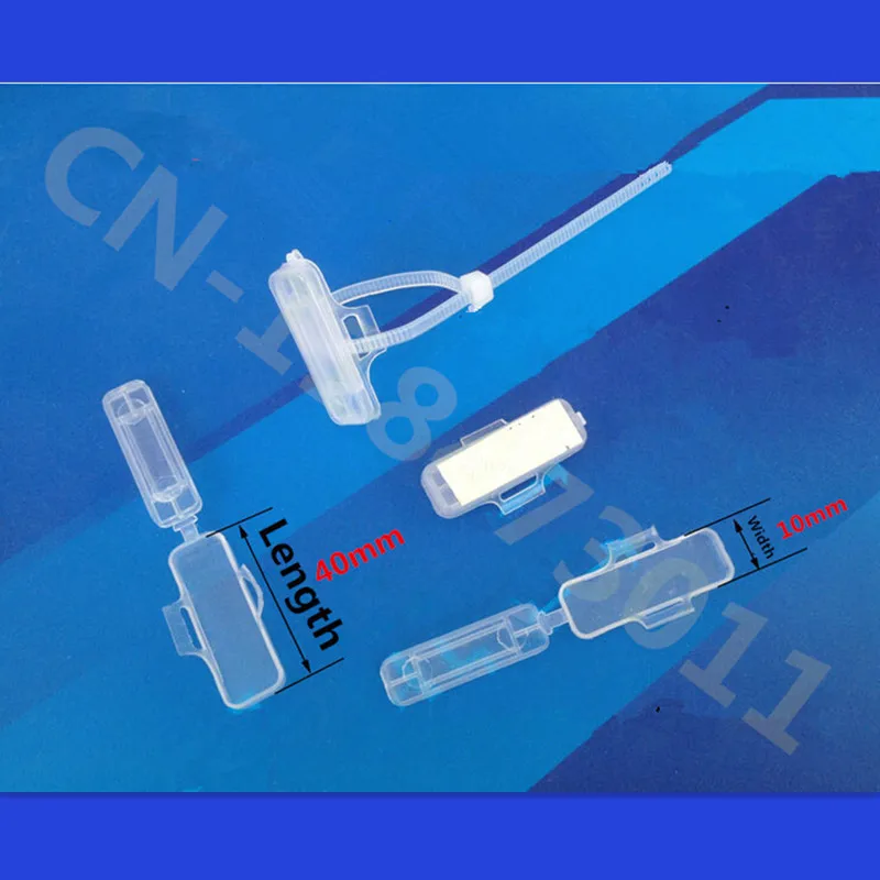 

Free shipping 500 Pcs=5 Pack 40x20mm Transparent Waterproof Wire Sign Cable Tie Marker Marked Tag box 4020 Waterproof Logo Box