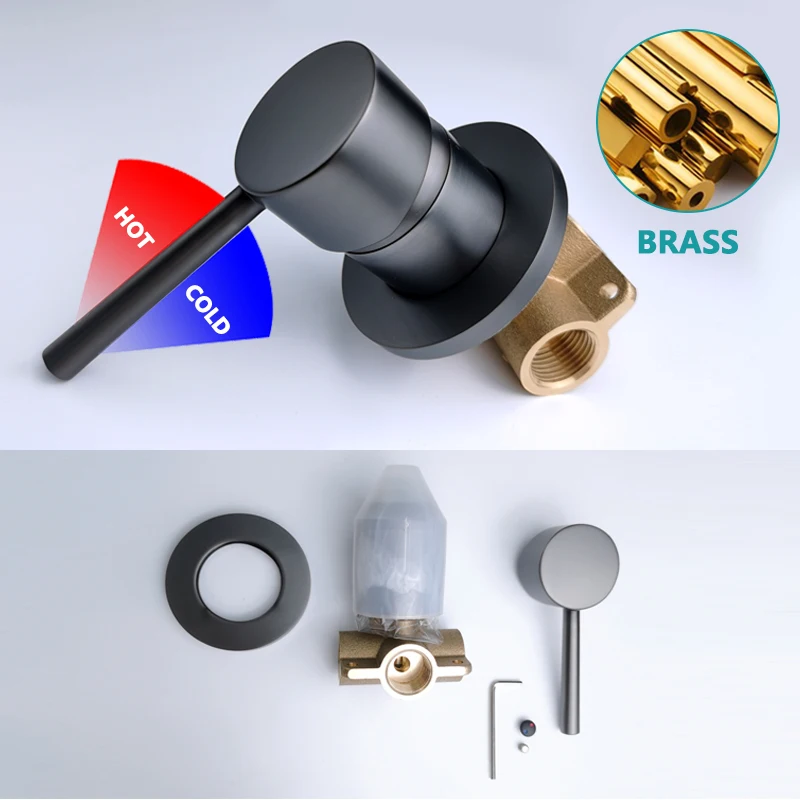Bathroom Shower Set Brass Black Gold Grey In Wall Mounted Concealed Faucet Hot and Cold Mixer with Handset Valve Bracket Holder shower head shower set