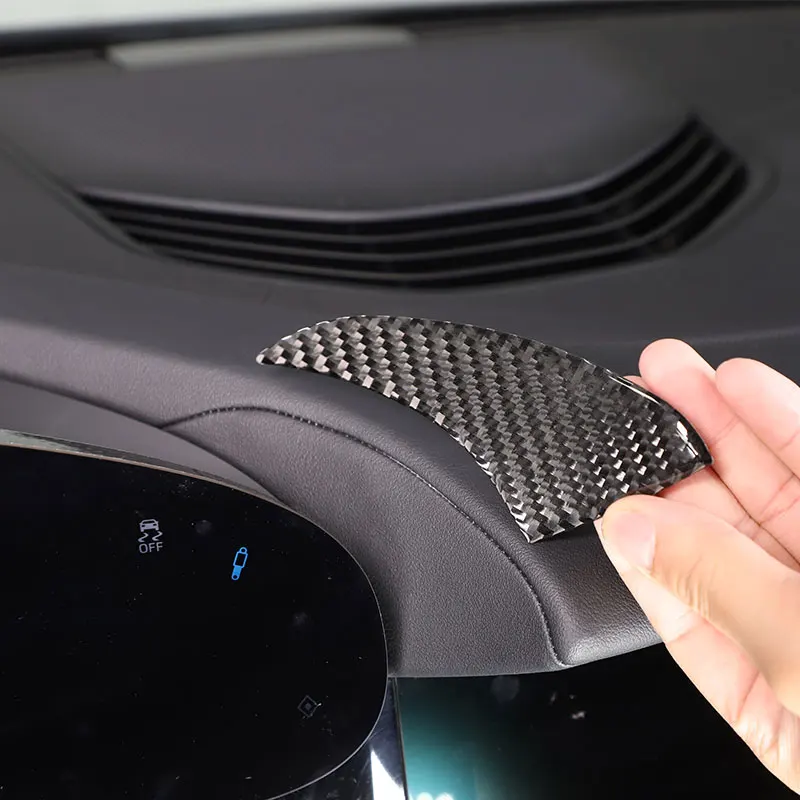 

For Porsche Taycan 2019 2020 2021 2022 Soft Carbon Fiber Central Control Dashboard Both Sides Trim Stickers Car Accessories