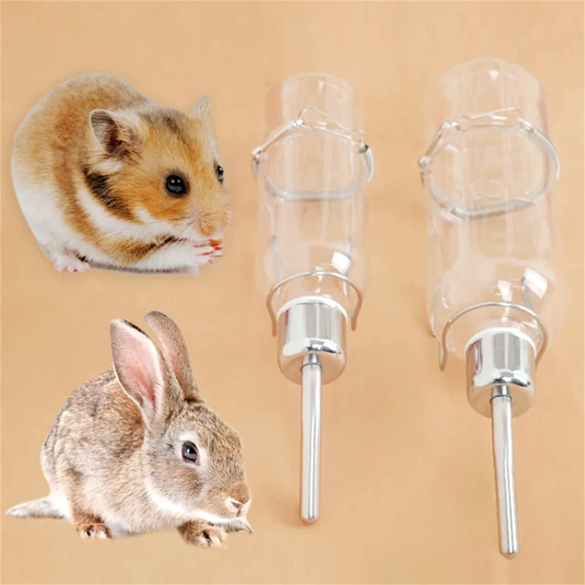Hamster-Kaninchen-Haustier zum Aufhängen, automatischer Trinkbrunnen, 180 ml/350 ml, einfache Installation, Trinkflasche für Meerschweinchen, Eichhörnchen, 1 Stück – Detail 4