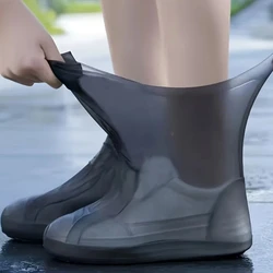 Waterproof Silicone Shoe Covers - Unisex Reusable Rain Protectors (Black)