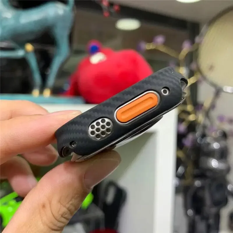 Genuine Carbon Fiber Bumper Case For Apple Watch Ultra 2 49mm Genuine Carbon Fiber Bumper Cover For Apple Watch 9 8 7 41mm 45mm