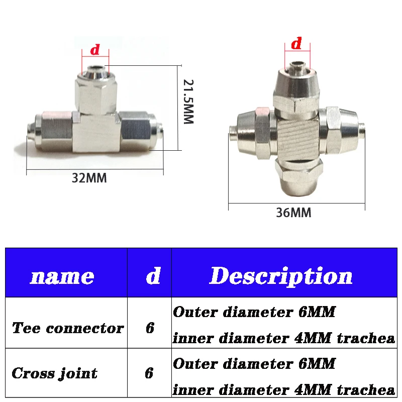 aquarium CO2 air connection valve multiple diverter CO2 system accessories air pipe stainless steel multiple diverter 4 * 6mm 2