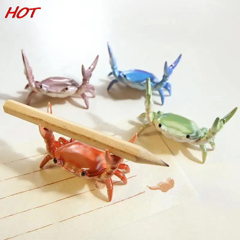

1PC Creative Cute Crab Pen Holder Weightlifting Crabs Penholder Bracket Storage Rack